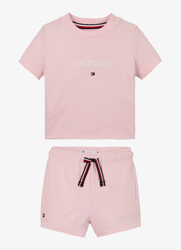 Tommy Hilfiger - Set van T-shirt met korte joggingbroek 2-delig - Roze