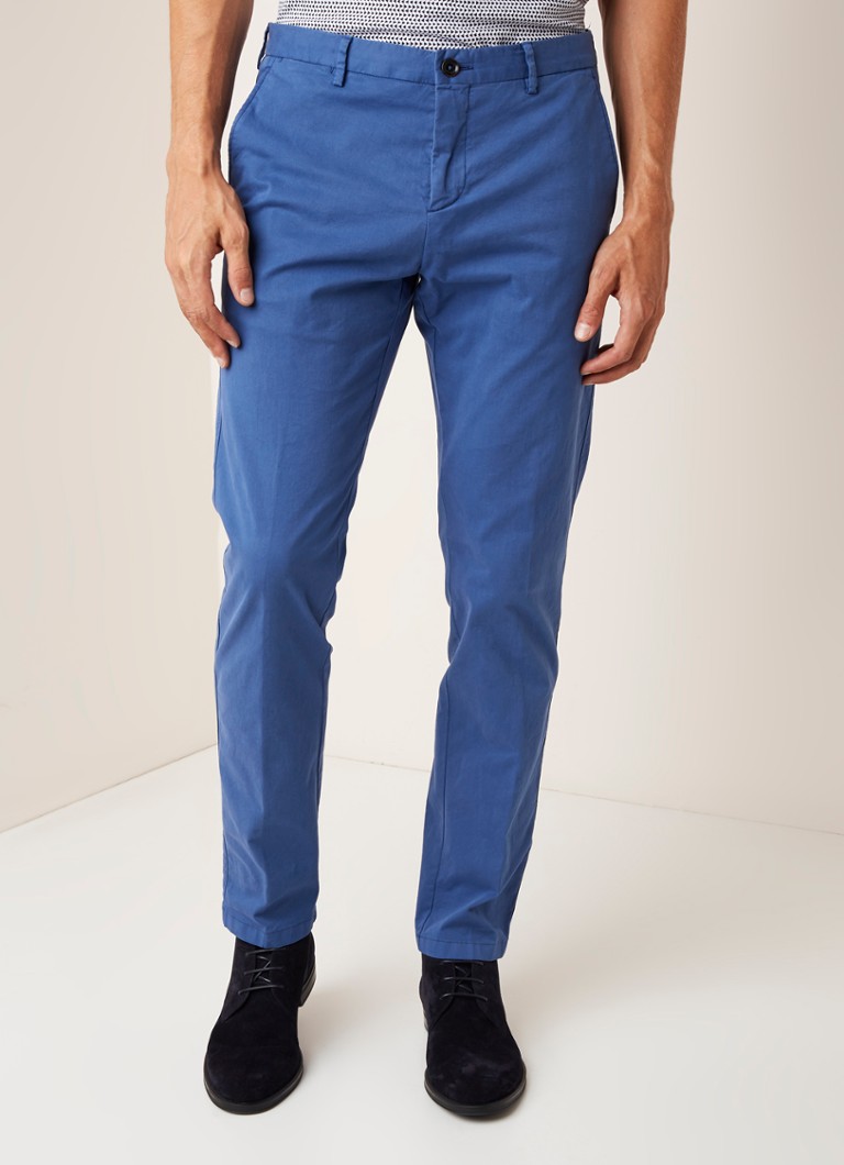 Tommy Hilfiger - Slim fit chino van katoen met stretch - Royalblauw