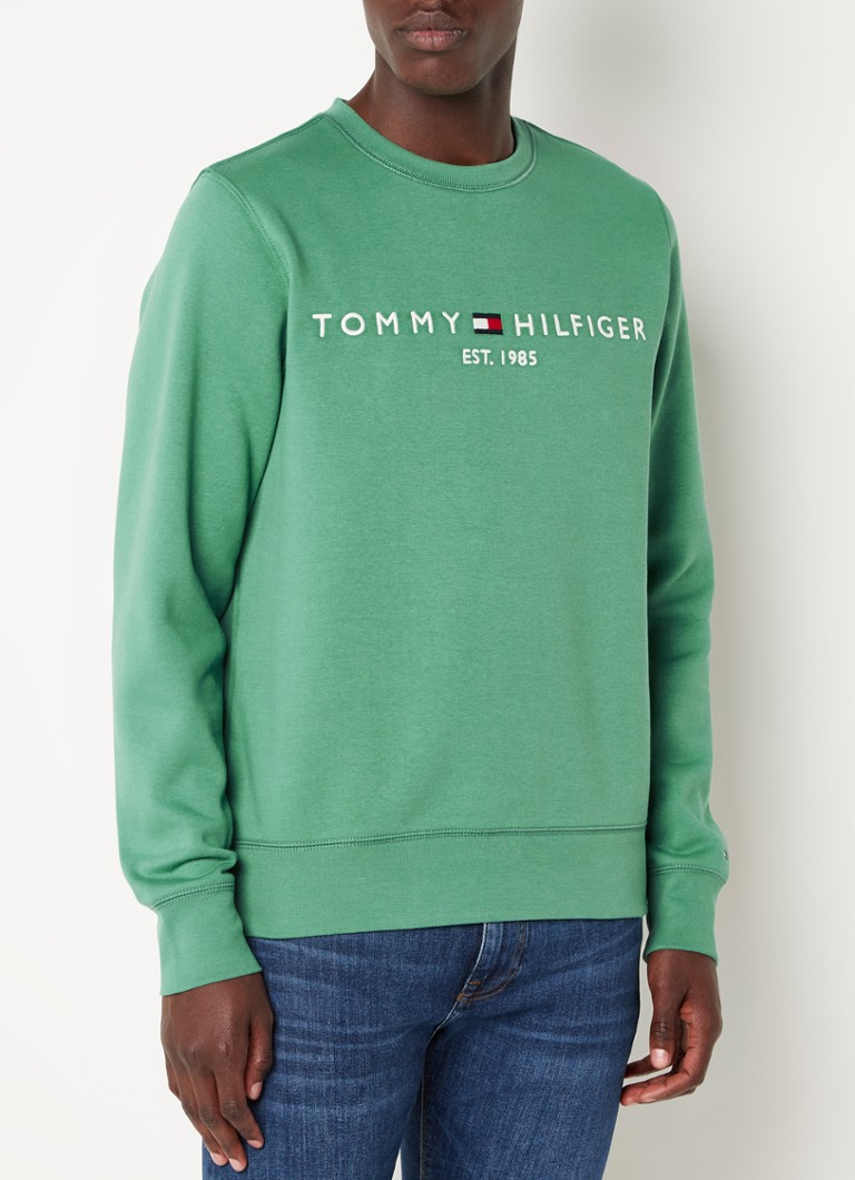 Tommy Hilfiger - Sweater met logoborduring - Groen