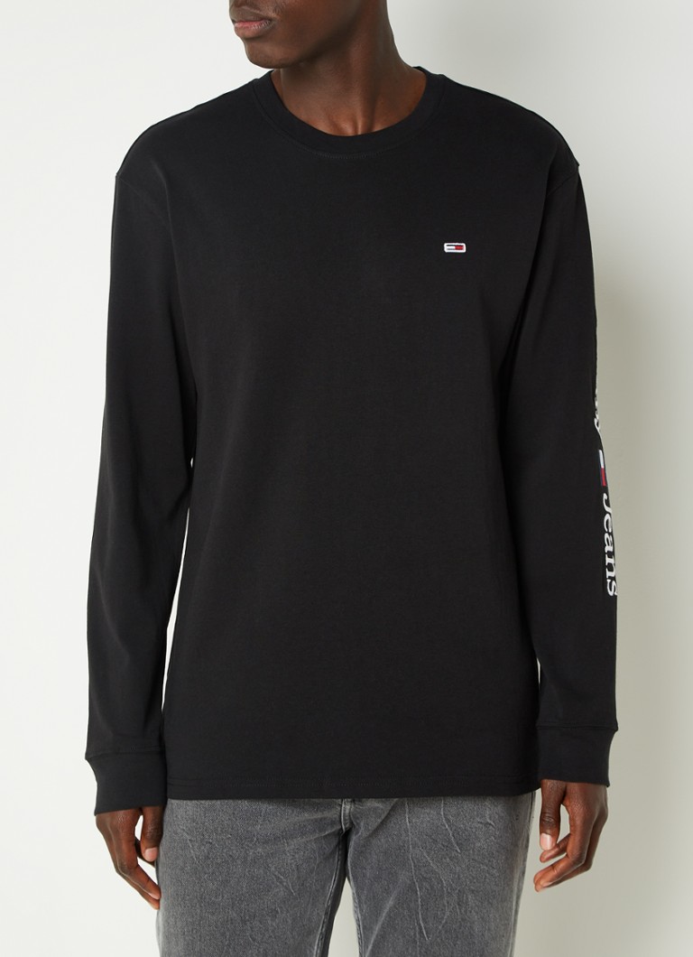 Tommy Hilfiger - Sweater met logoborduring - Zwart