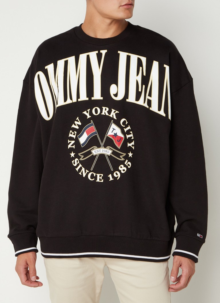 Tommy Hilfiger - Sweater met logoprint - Zwart