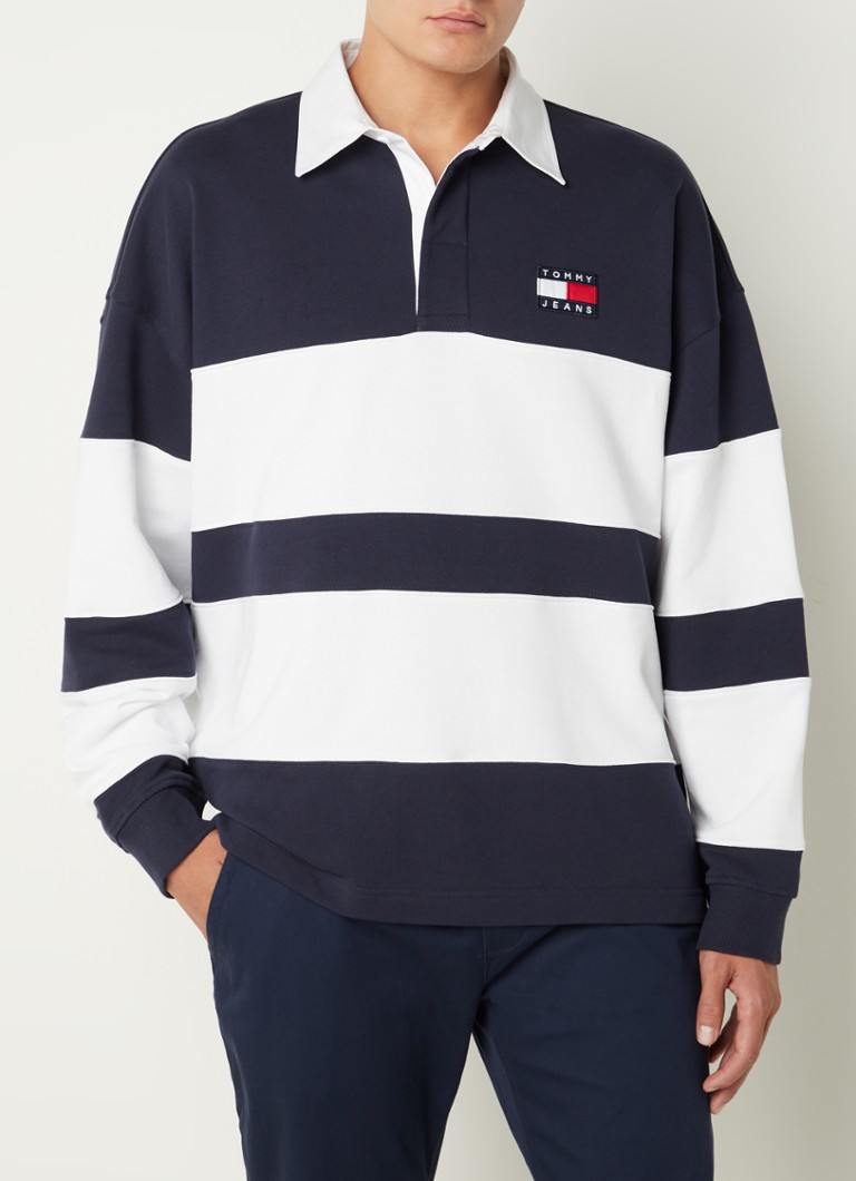 Tommy Hilfiger - Sweater met polokraag en logoborduring - Donkerblauw