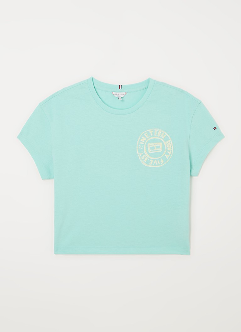 Tommy Hilfiger - T-shirt met front- en backprint - Mint