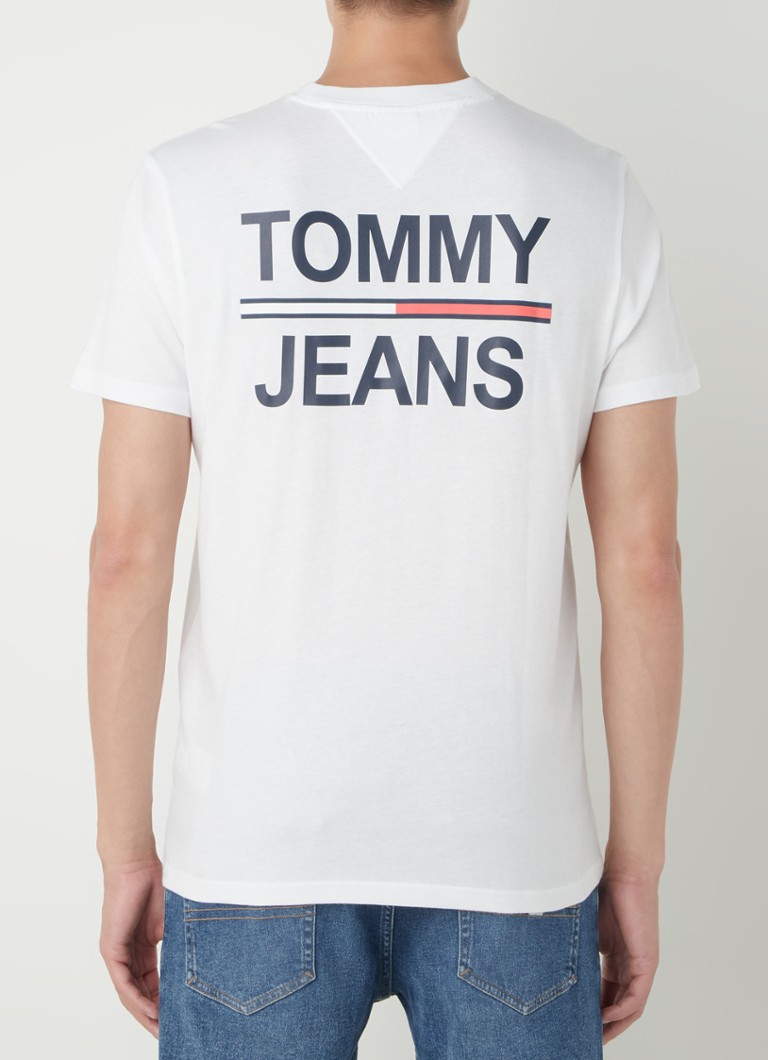 Tommy Hilfiger - T-shirt met logo- en backprint - Wit