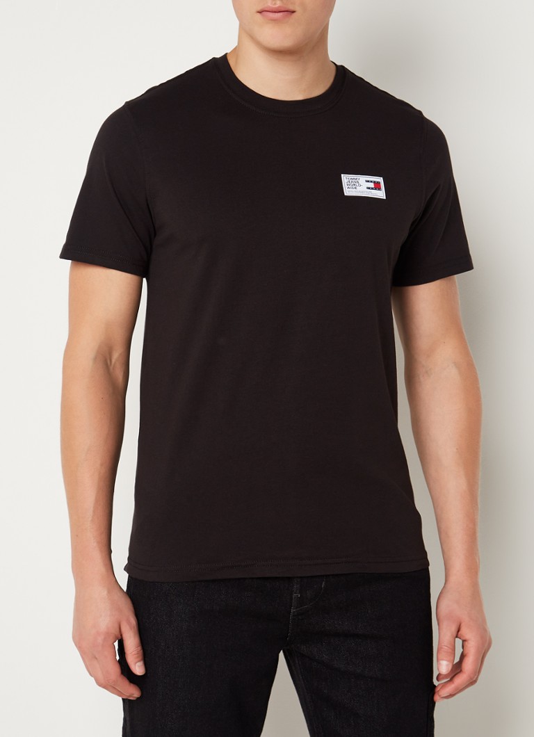 Tommy Hilfiger - T-shirt met logoborduring - Zwart
