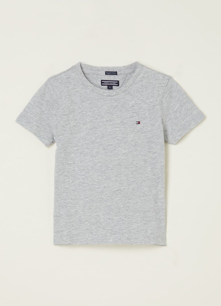 Tommy Hilfiger - T-shirt met logoborduring - Grijsmele