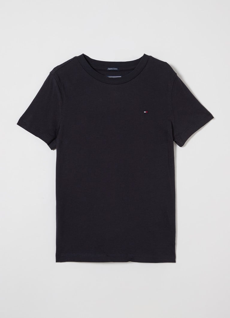 Tommy Hilfiger Tshirt met logoborduring • Zwart • de Bijenkorf