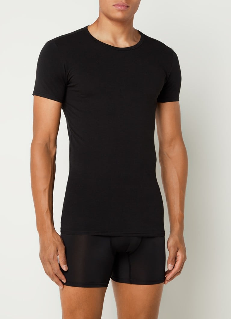 Tommy Hilfiger - T-shirts met stretch in 3-pack - Zwart