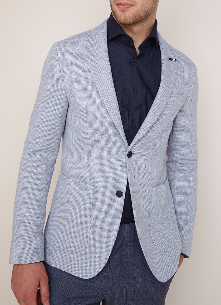 Tommy Hilfiger - The Flex slim fit colbert met stretch - Lichtblauw