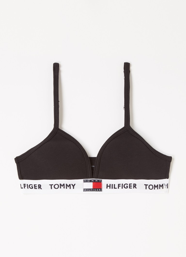 Tommy Hilfiger - Triangle bh met logoprint - Zwart