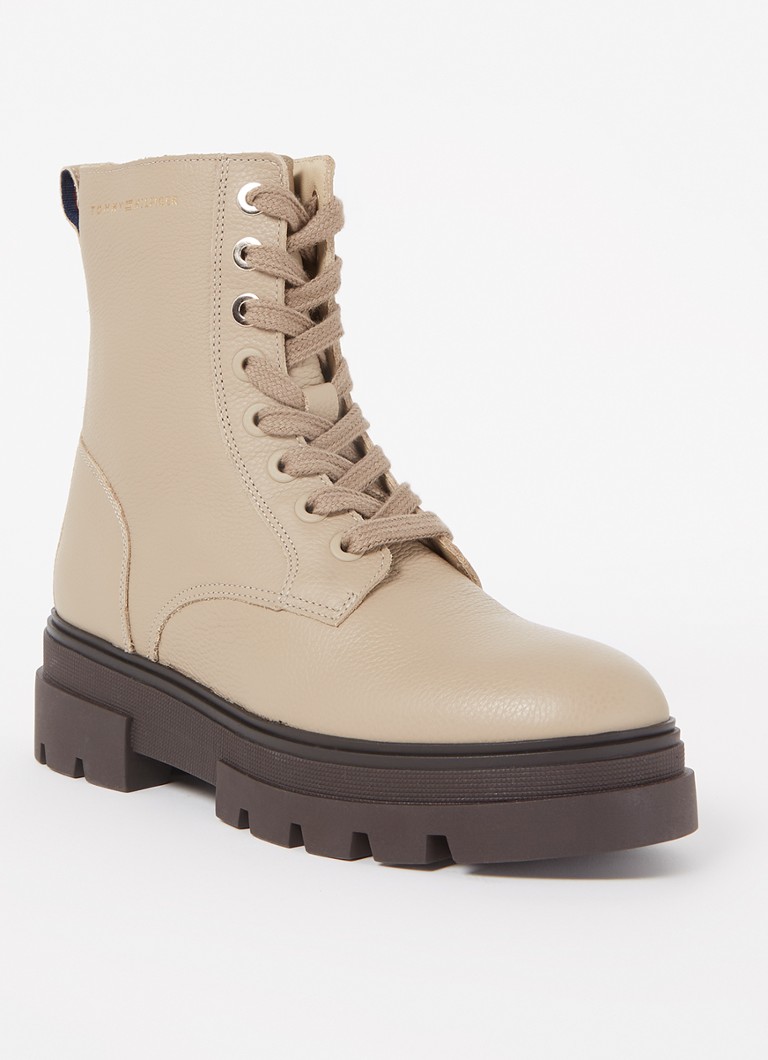 Tommy Hilfiger - Veterboot van leer - Beige