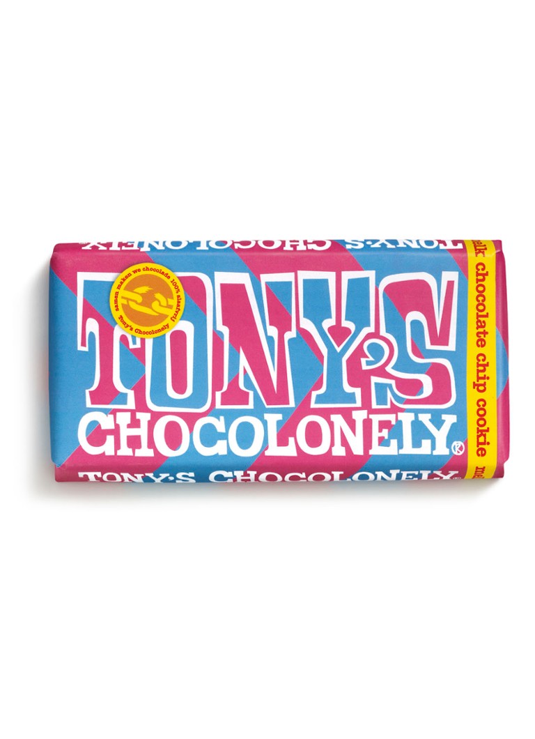 Tony's Chocolonely - Chocolate Chip Cookie melkchocolade reep 180 gram - null