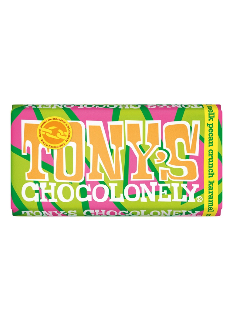 Tony's Chocolonely - Melk 32% Crunch Pecan Karamel chocoladereep 180 gram - Limited Edition - null