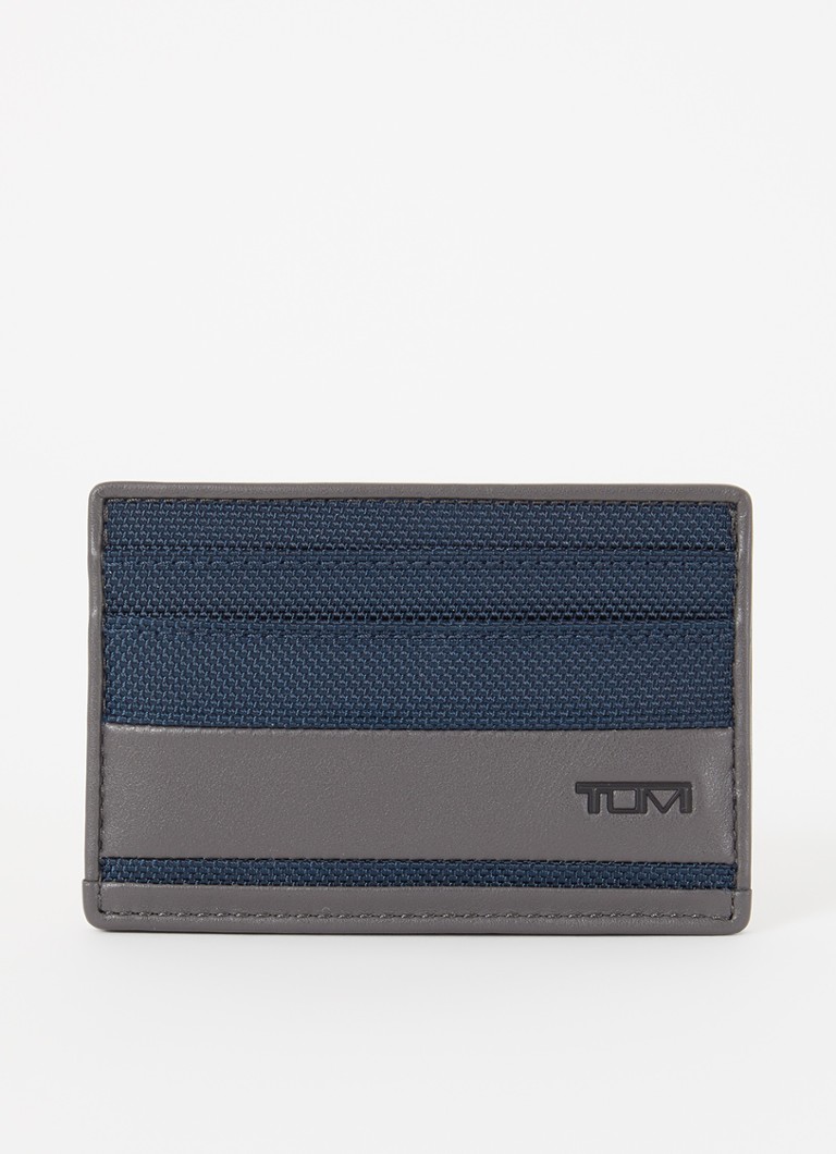 Tumi - Alpha pasjeshouder van canvas met logo - Donkerblauw