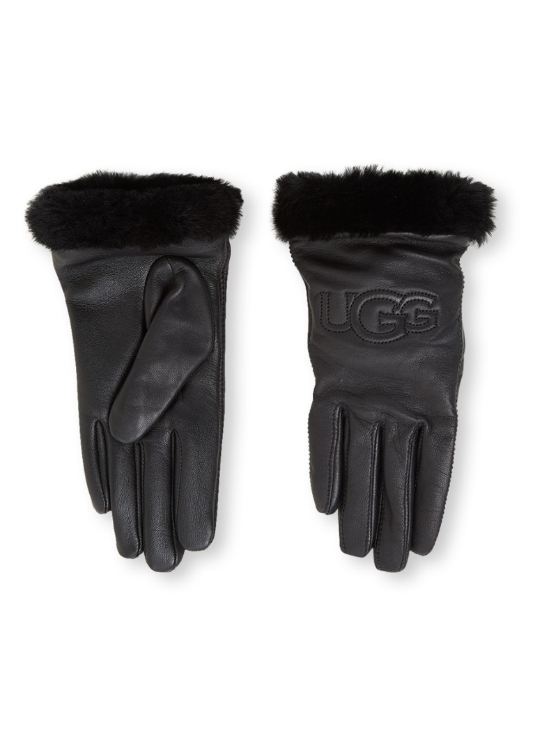 Bekijk het internet In werkelijkheid Zuivelproducten UGG Classic handschoenen van leer met schapenvacht • Zwart • de Bijenkorf