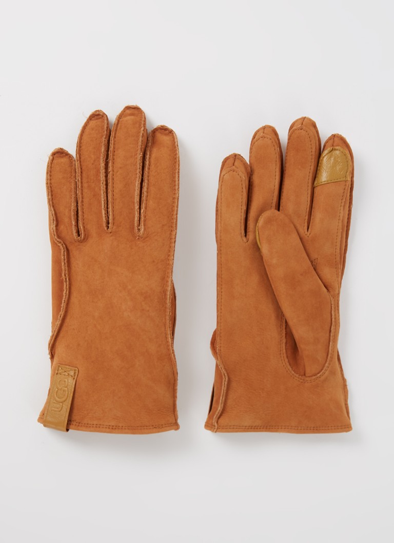 Lokken speler Symposium UGG Handschoenen van leer met touchscreen functie • Kastanjebruin • de  Bijenkorf