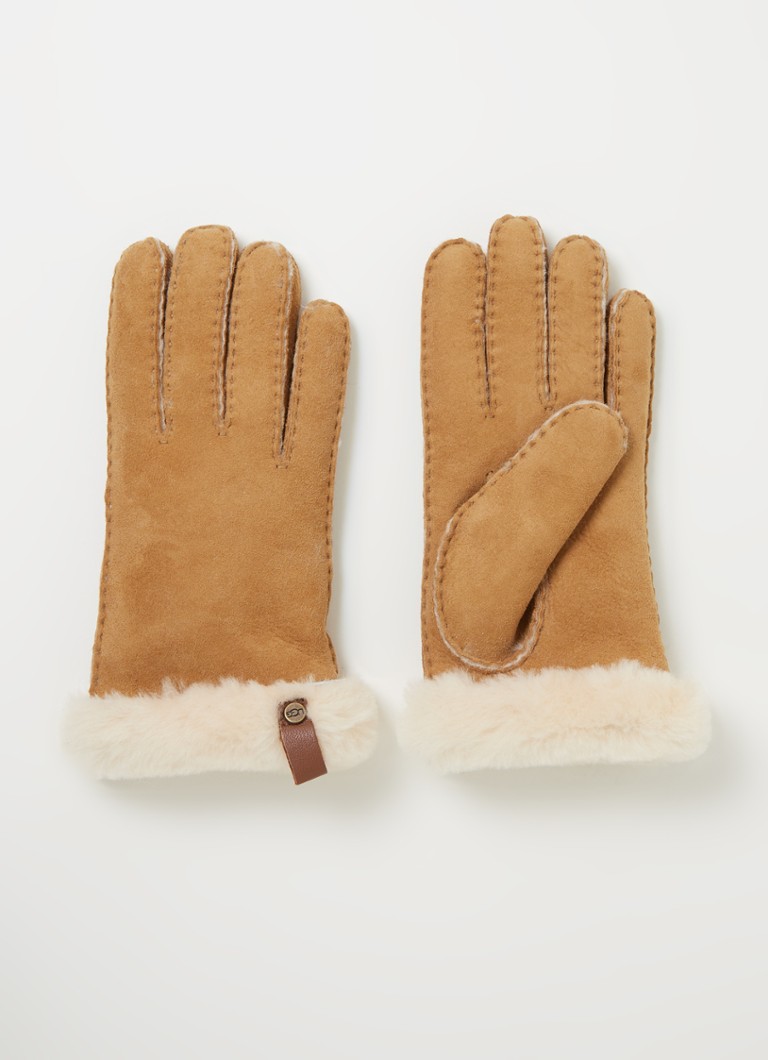UGG Shorty handschoenen van schapensuède • Camel • Bijenkorf
