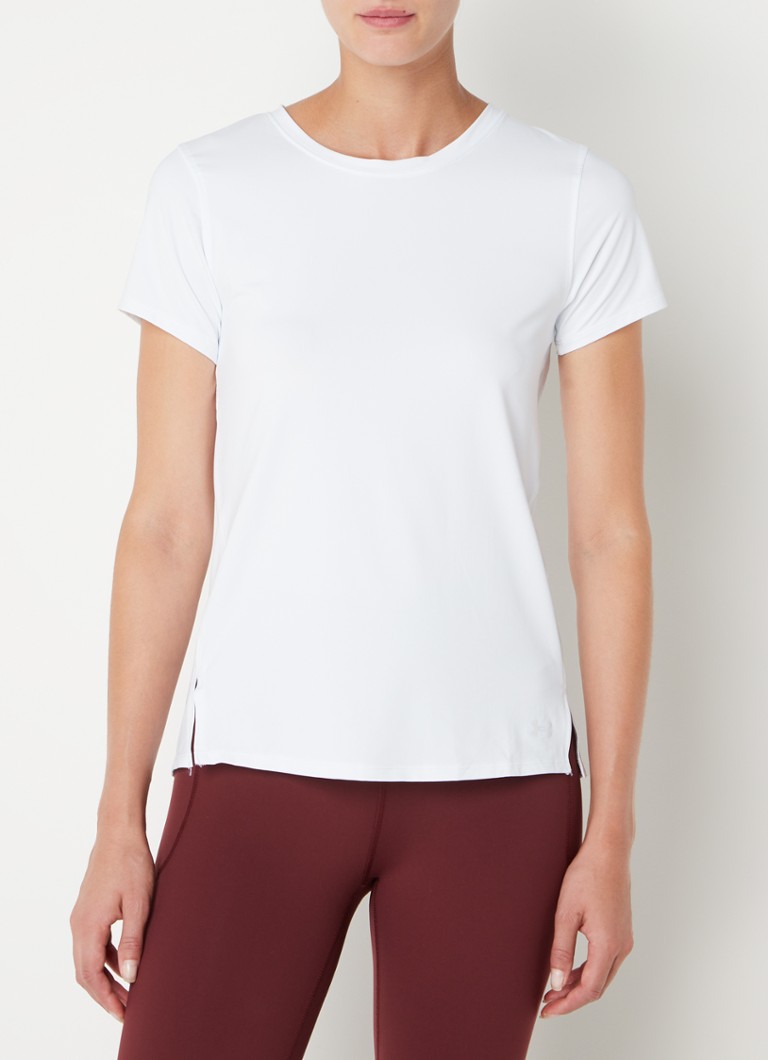 Under Armour - Hardloop T-shirt met cut-out detail en Iso-Chill - Wit