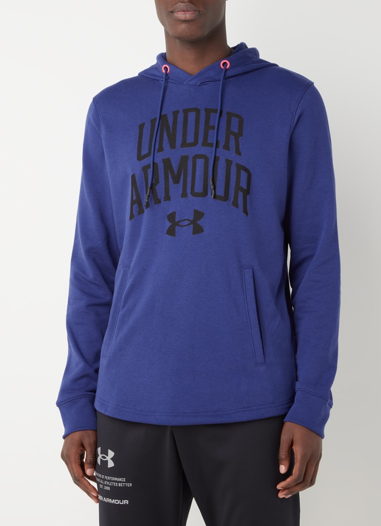 Under Armour - Rival Terry Collegiate trainings hoodie met logoprint - Royalblauw