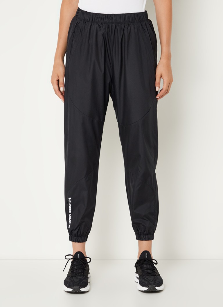 Under Armour - Rush™ high waist tapered fit cropped joggingbroek met logo - Zwart