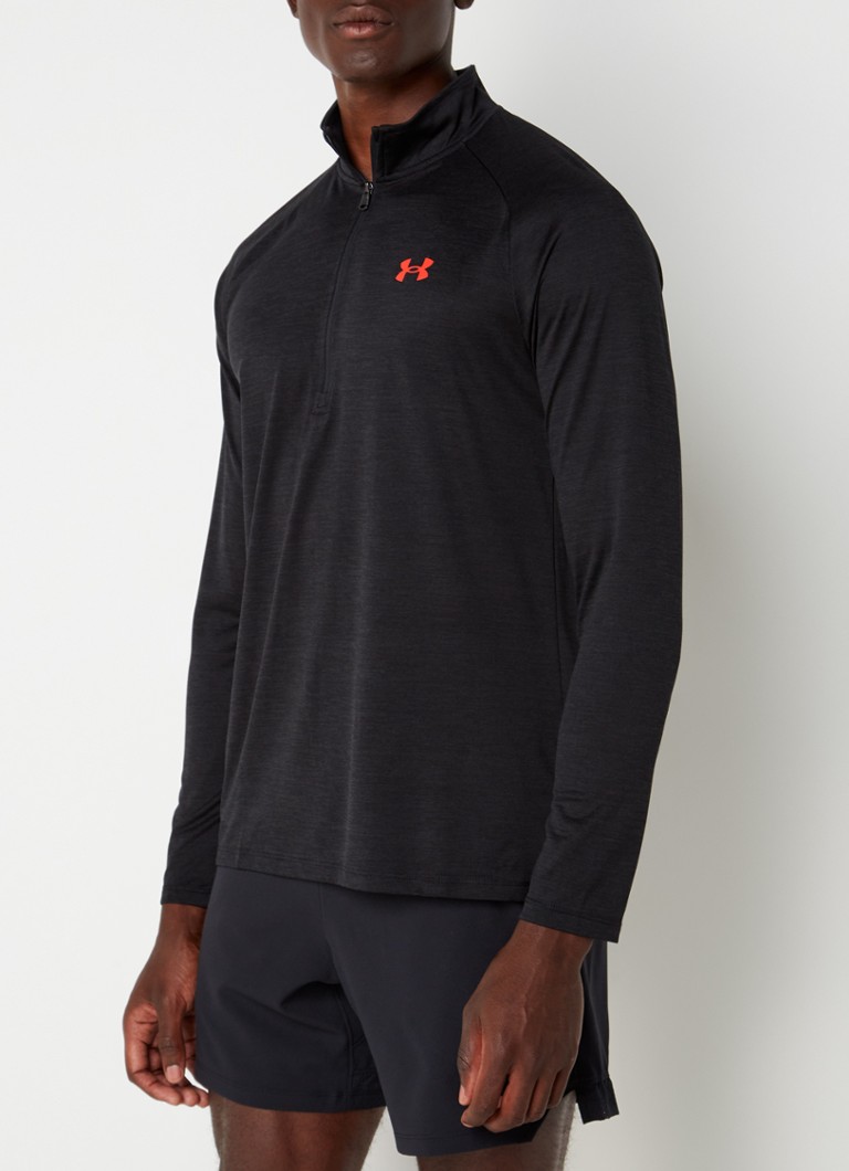 Under Armour Tech™ 2.0 trainings longsleeve met halve rits • Zwart • de