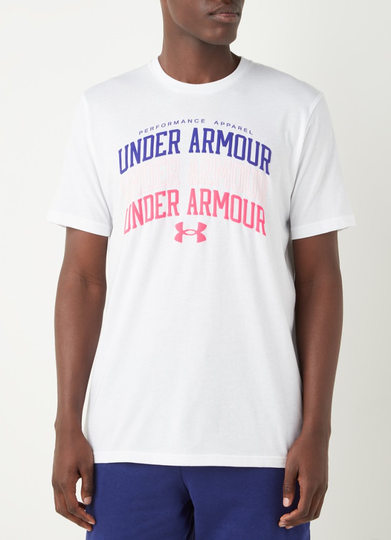 Under Armour - Trainings T-shirt met HeatGear en logoprint - Wit