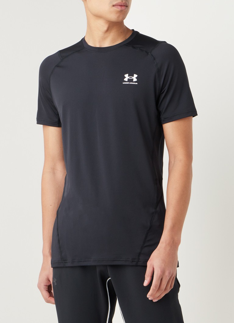 Under Armour - Trainings T-shirt met logo en HeatGear - Zwart