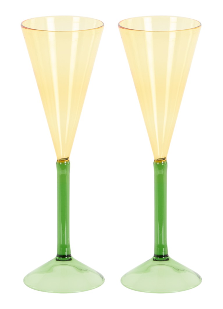 Urban Nature Culture - Champagne glas set van 2 - Geel