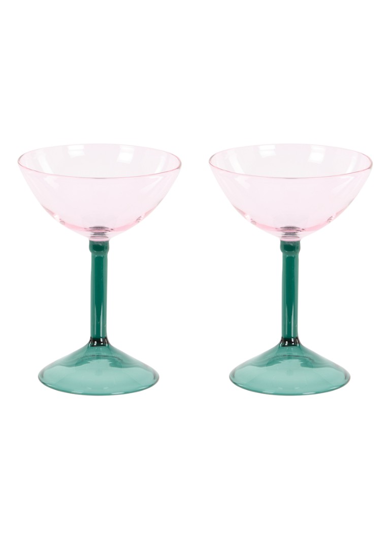 Urban Nature Culture - Coupe champagneglas in set van 2 - Roze