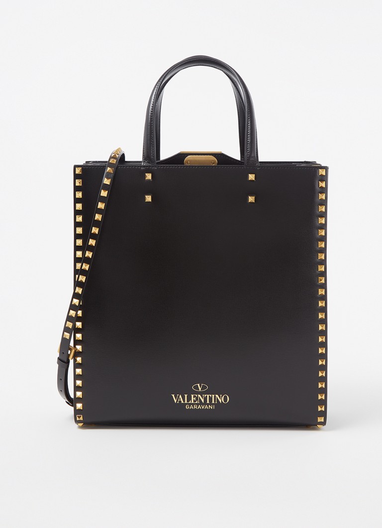 Valentino Rockstud Alcove handtas van kalfsleer met studs • Zwart • de