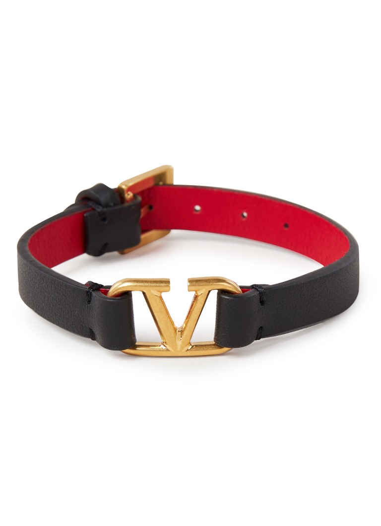 Valentino Vlogo armband van kalfsleer • Zwart • de Bijenkorf