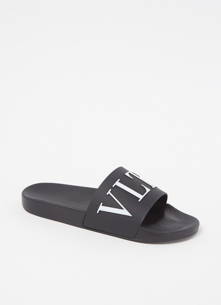 Valentino - VLTN slipper met logo - Zwart