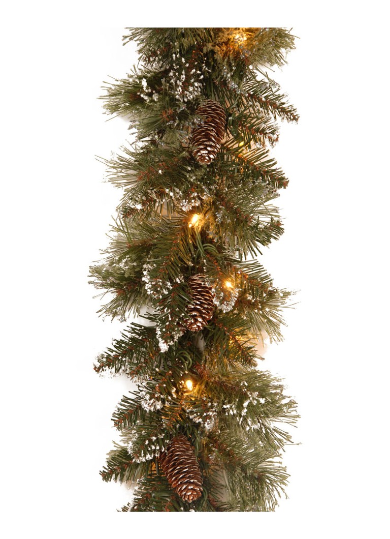 Van Der Gucht Bristle kerstguirlande met LED verlichting 274 cm • Bronsgroen • de Bijenkorf