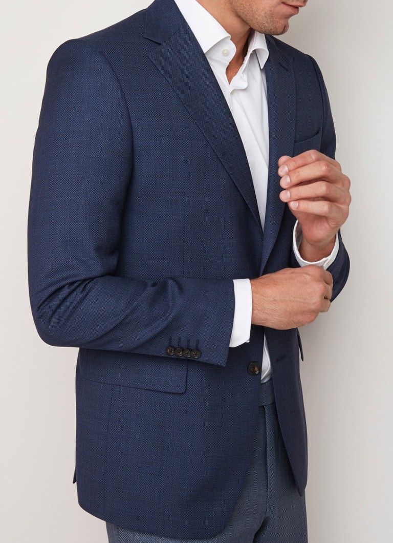 Van Gils - Ellis regular fit colbert met waterafstotende coating - Donkerblauw