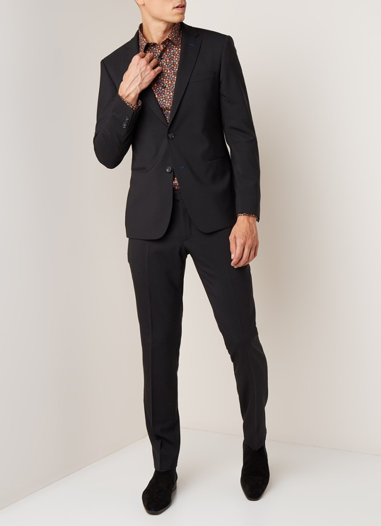 Van Gils - Zared slim fit pak van scheerwol - Zwart