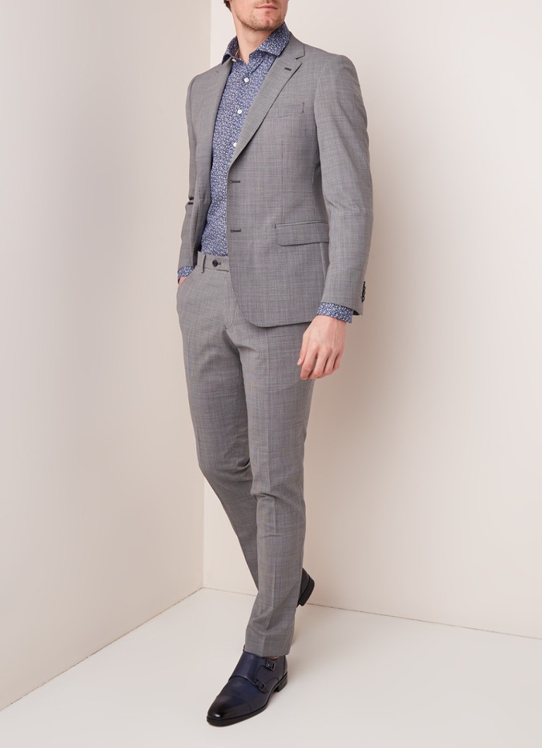 Van Gils - Zayn slim fit pak van wol  - Grijs