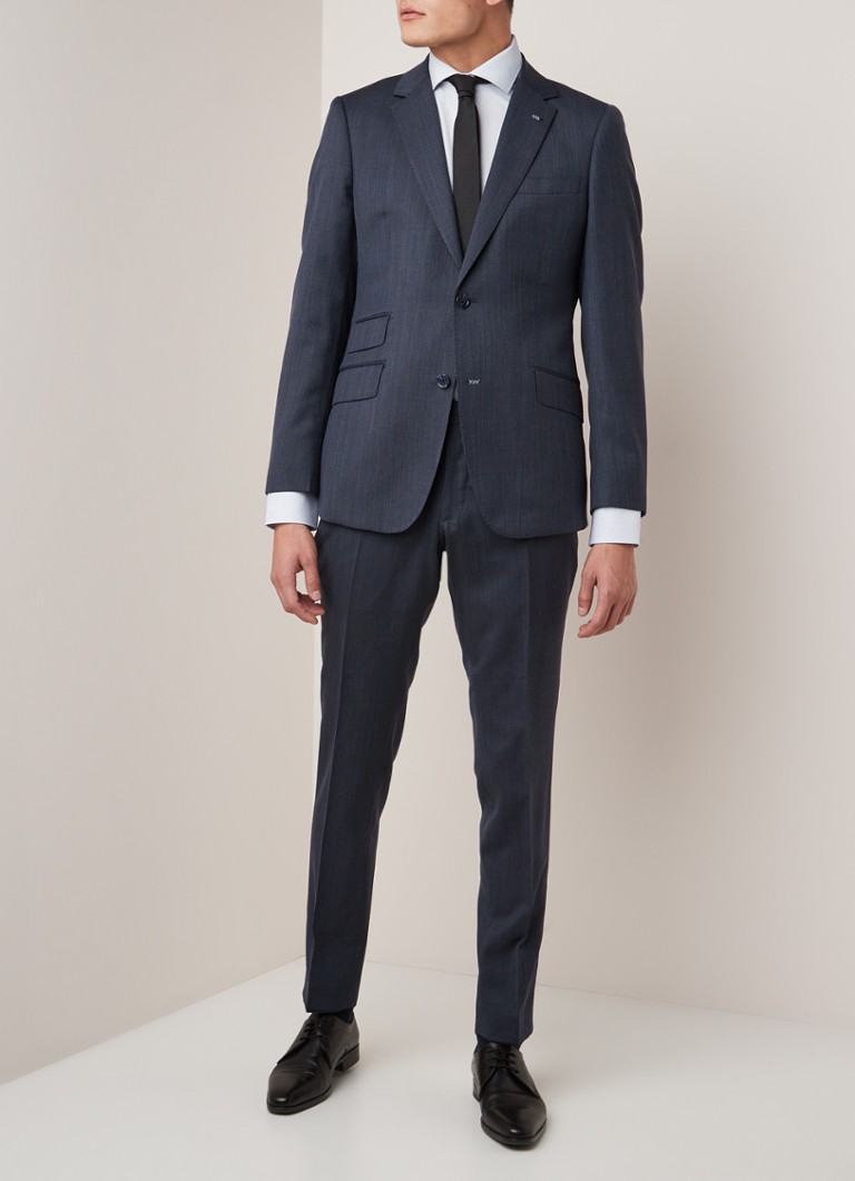 Van Gils - Zenar slim fit pak van wol - Donkerblauw