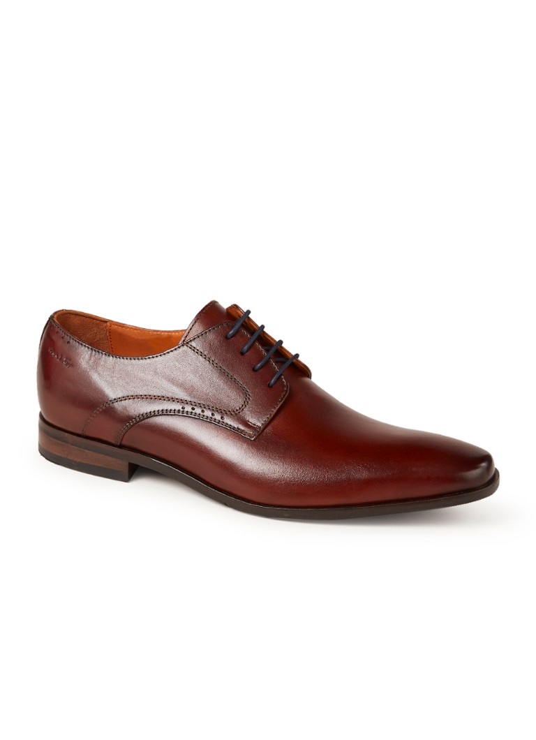 Van Lier - Goliath Derby veterschoen van leer - Cognac