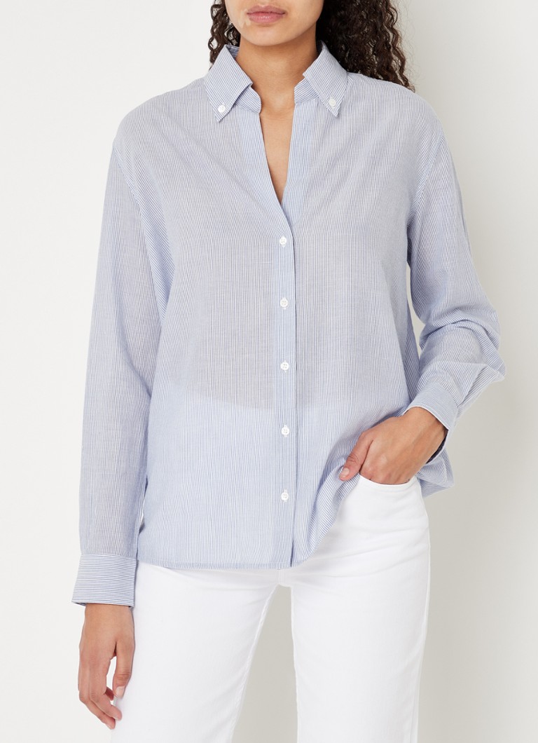 Vanessa Bruno - Druyat blouse met streepprint - Lichtblauw