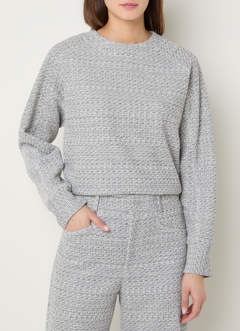 Vanilia - Trui met gemêleerd dessin - Donkerblauw
