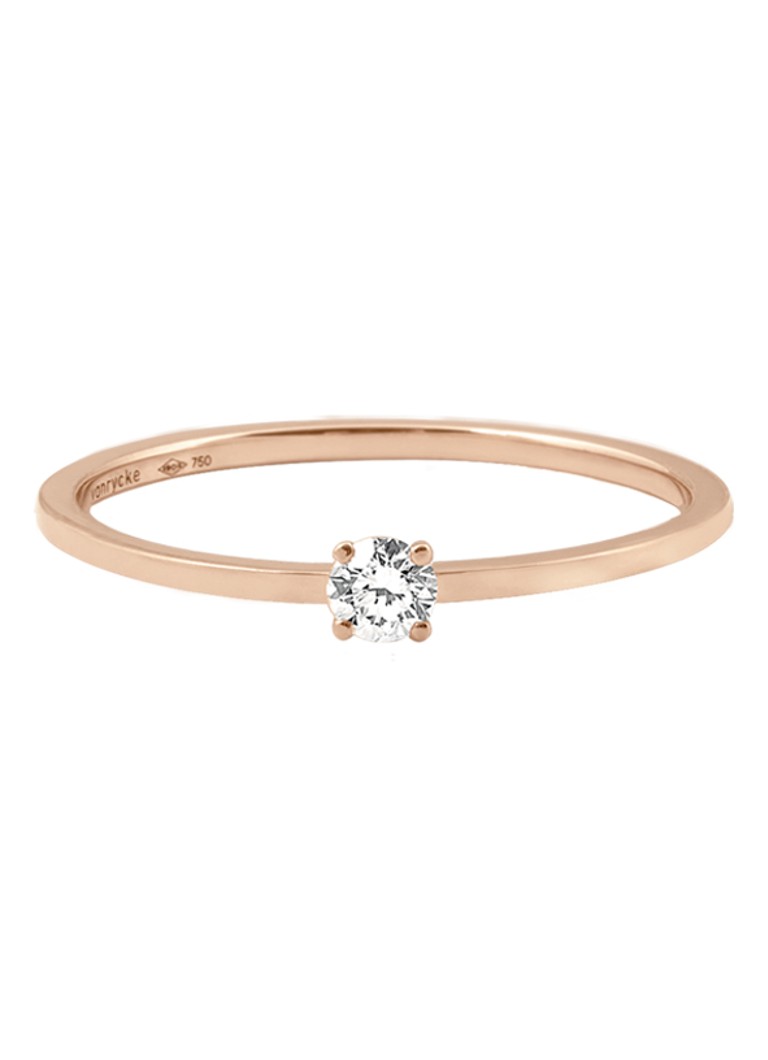 Vanrycke - Valentine ring van 18 karaat roségoud met diamant - Roségoud