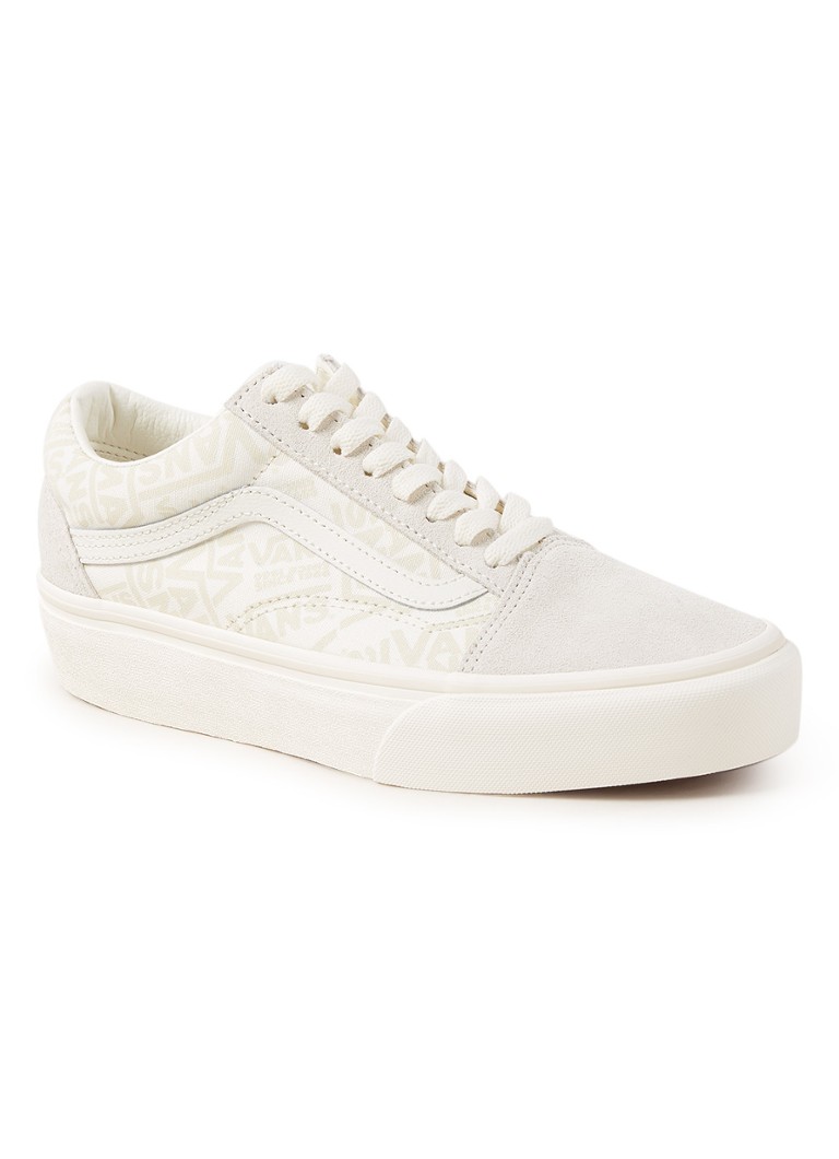 old skool platform vans tan