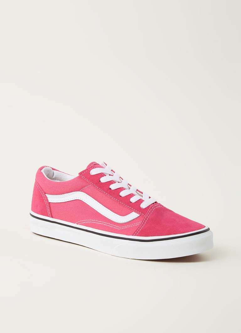 VANS - Old Skool sneaker met suède details - Koraalroze