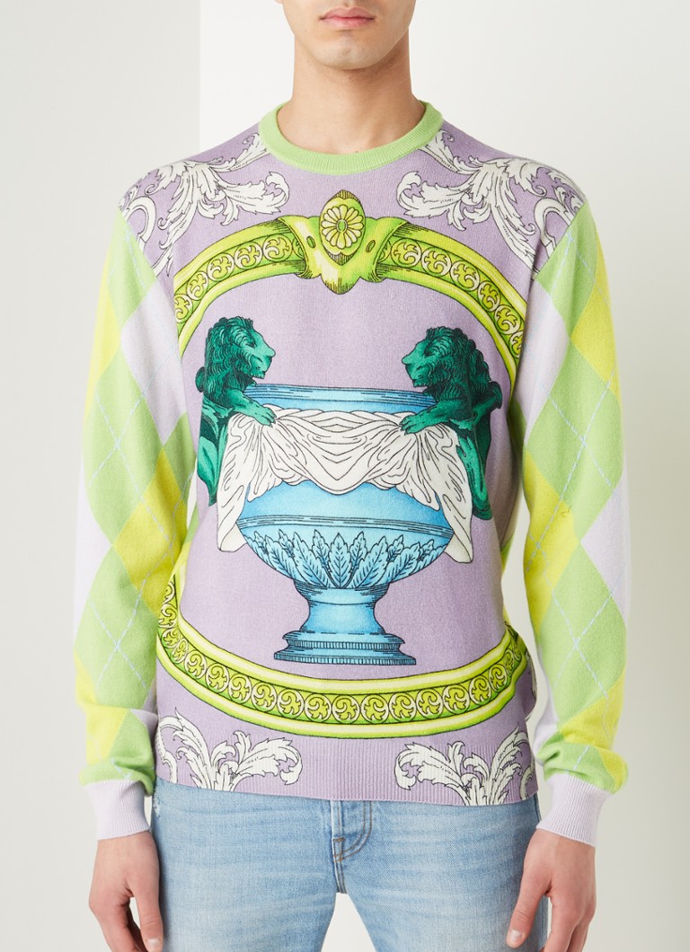 plotseling Gelukkig is dat spion Versace Fijngebreide pullover van kasjmier met print • Lila • de Bijenkorf plotseling Gelukkig is dat spion Versace Fijngebreide pullover van kasjmier met print • Lila • de Bijenkorf