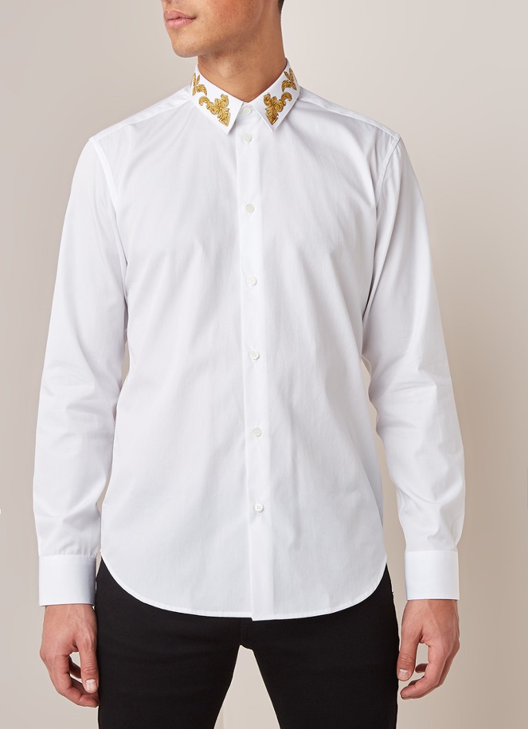Distilleren Accommodatie Verlenen Versace Slim fit overhemd met barok kraag • Wit • de Bijenkorf