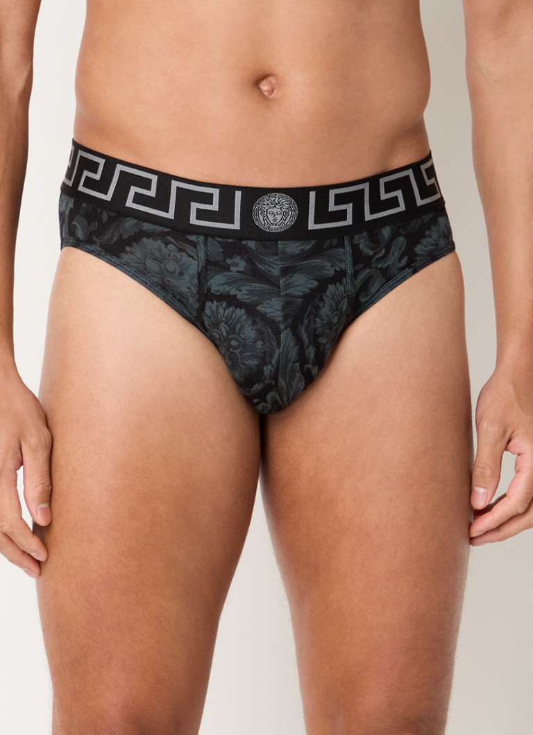 Versace - Slip met logoband - Zwart