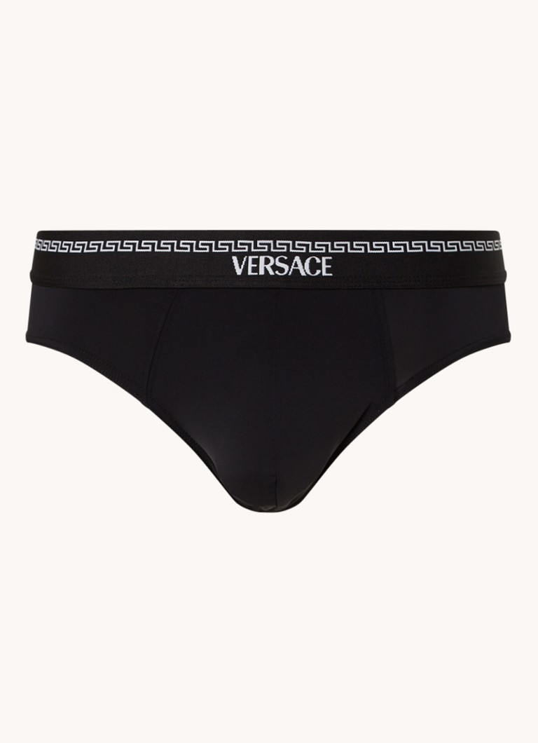 Versace - Slip met logoband - Zwart
