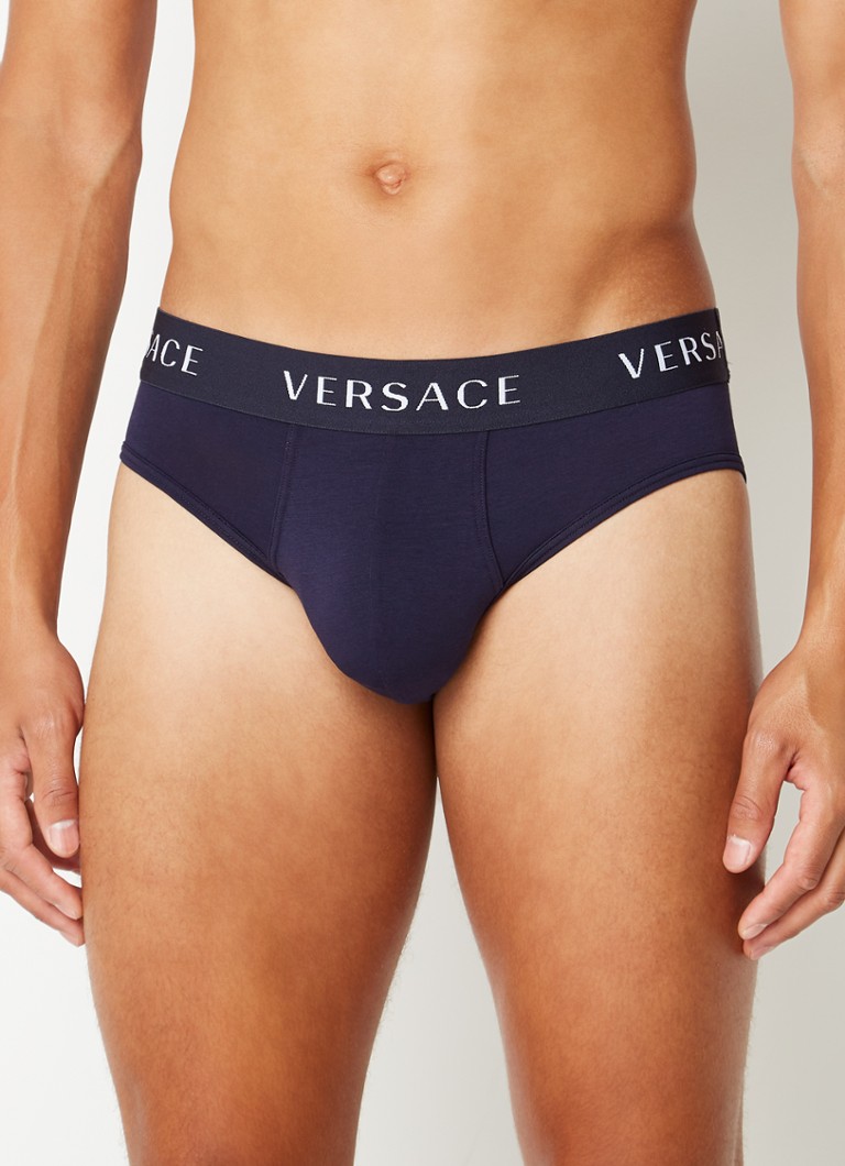 Versace - Slip met logoband - Donkerblauw
