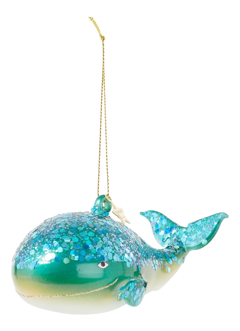 Vondels - Blue Giant Whale kersthanger 4,5 cm - Turquoise