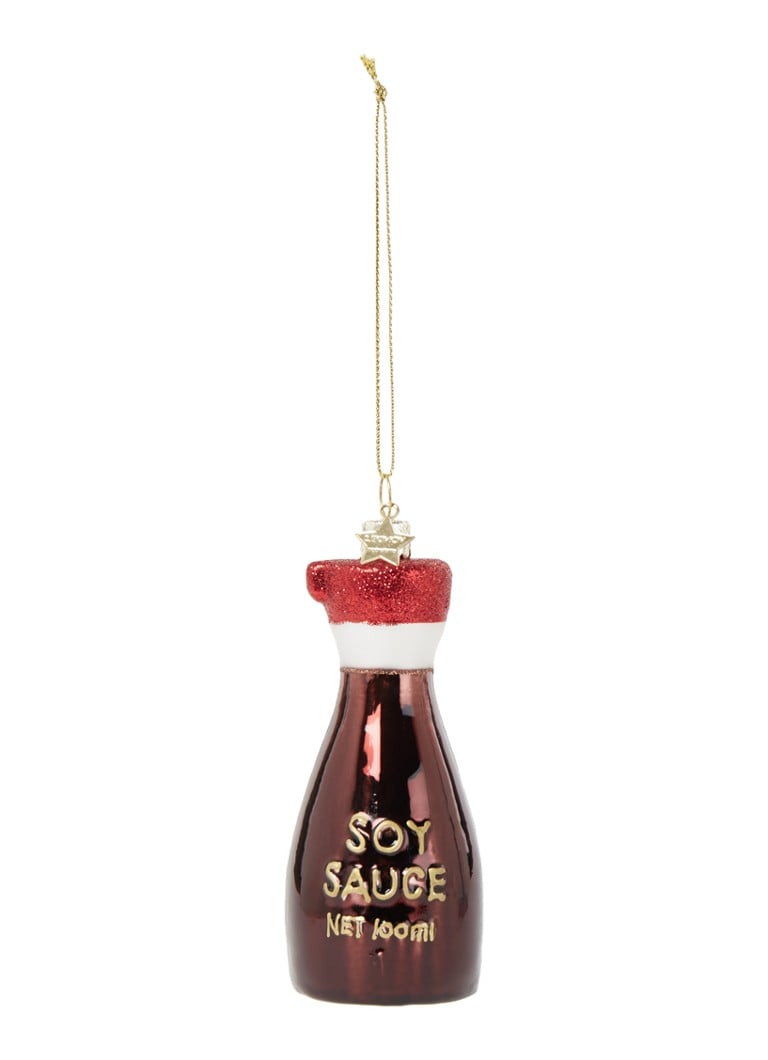 Vondels - Brown Bottle Of Soya Sauce kersthanger 11 cm - Donkerbruin